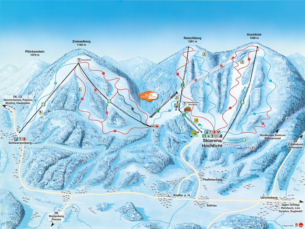 Pistenplan Skigebiet Hochficht